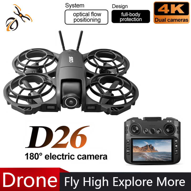 Drone Camera With Gimbal - D26 Drone 4K Aerial HD 180°
