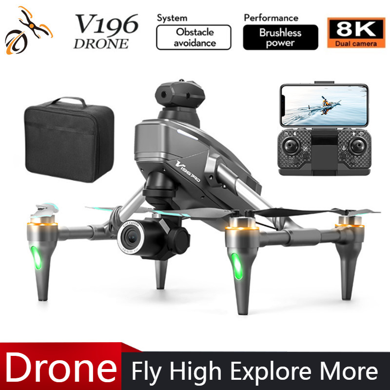 Drone Camera With Gimbal - 2025 V196 Automatic Obstacle Avoidance Drone
