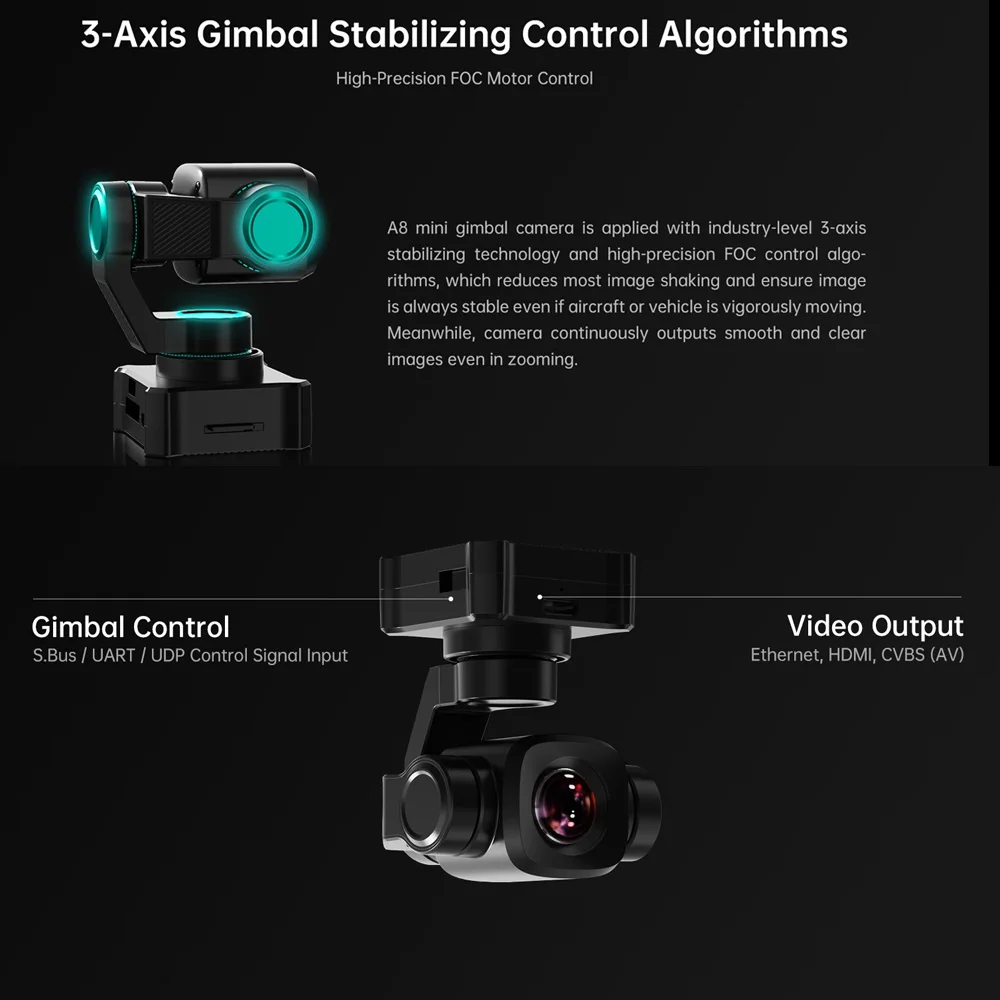 SIYI A8 Mini 4K 8MP Gimbal Cam - đánh giá và giá Drone Camera Vlog