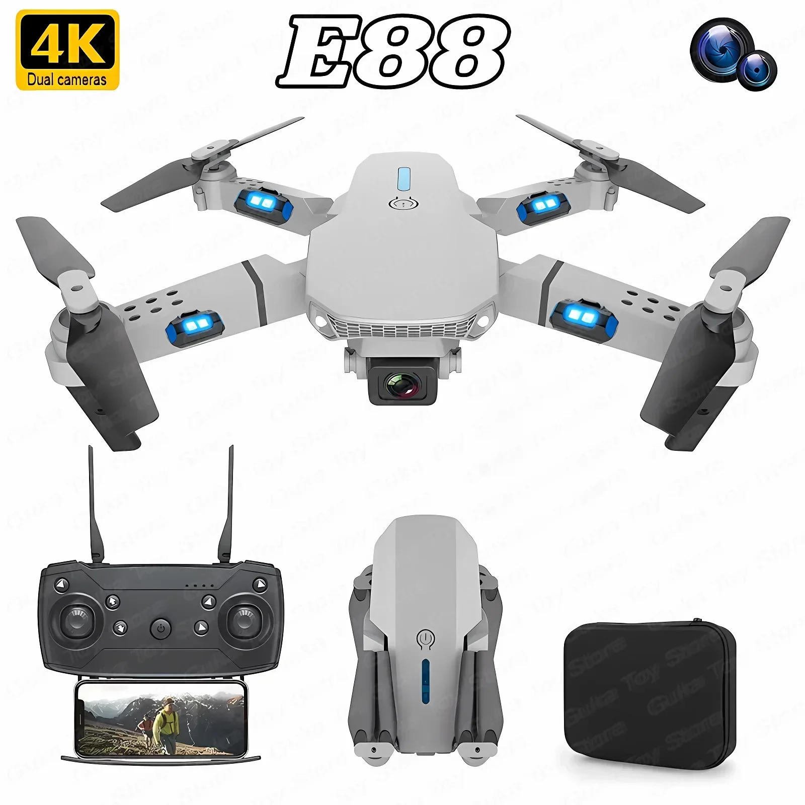 E88 Pro WIFI FPV Drone Wide An - đánh giá và giá Drone Camera Wide Angle