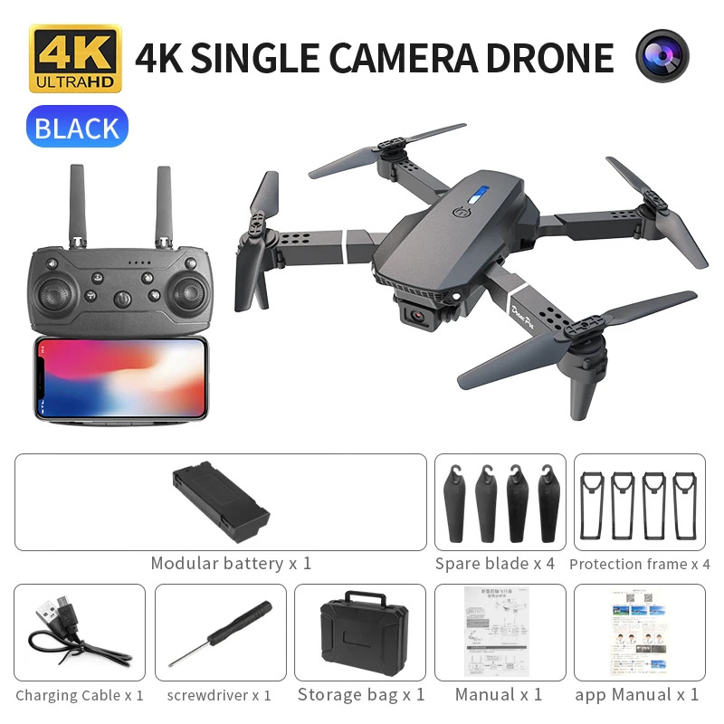 E88 ProIntelligent Folding Dro - đánh giá và giá Drone Camera Night Vision